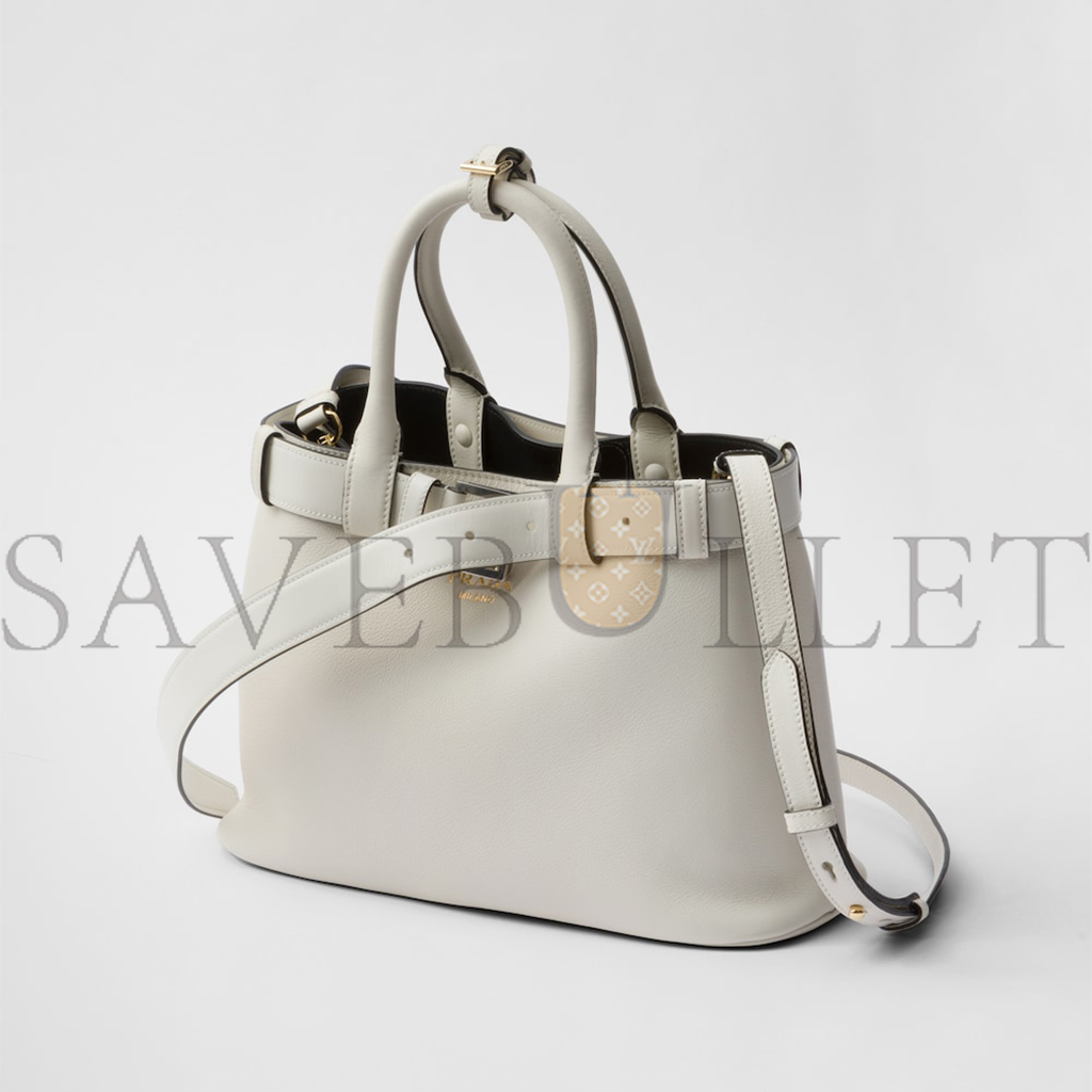 PRADA BUCKLE MEDIUM LEATHER HANDBAG WITH BELT 1BA434 (32*23*11cm)